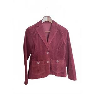 Burgundy Academic Corduroy Blazer Size XS
